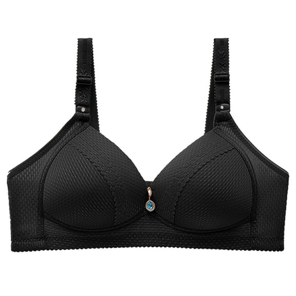 Wirefree T-Shirt Bra Women Back-Smoothing Bra Feature V-Neck T-Shirt Bra Style W-1126 Hook and Eye Closure Sports Bra Black XXL