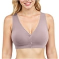 thumbnail image 1 of Plus Size Bras For Older Women Front Closure No Underwire Bra Breathable Full Coverage Light Lined Bralette Push Up Bra (3XL, Purple), 1 of 8