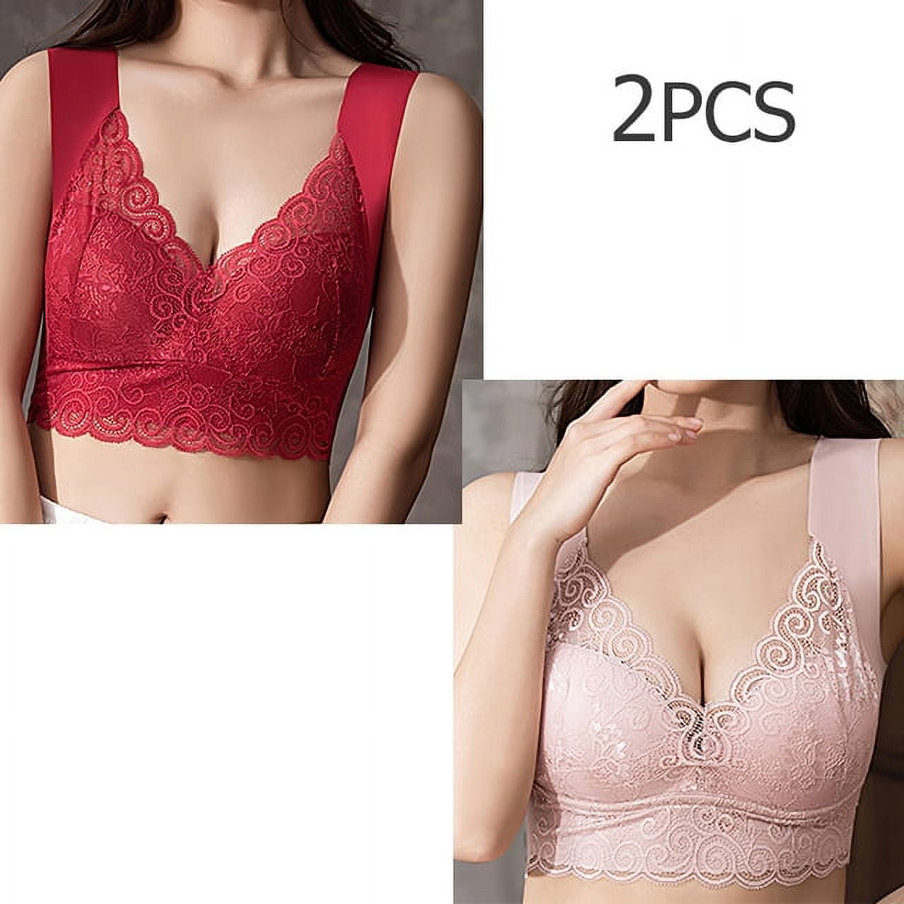 Plus Size Push Up Bra for Women, Lace Lingerie Sexy Brassiere with Front  Closure, Seamless Bralette, BH Comfort Top (M-5XL)