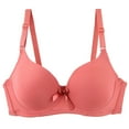 thumbnail image 1 of Plus Size Bras Wireless New Women's Thin Wireless Bra Comfortable Push up Bralette Seamless Stretch Lightweight Lined Comfort Underwear Style B-33 Red, 1 of 9
