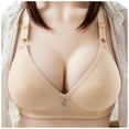thumbnail image 1 of Plus Size Bras Women No Steel Ring French Big Open Back Back U Shaped Bra Summer Bud Underwear Sports Bra Beige 36, 1 of 5