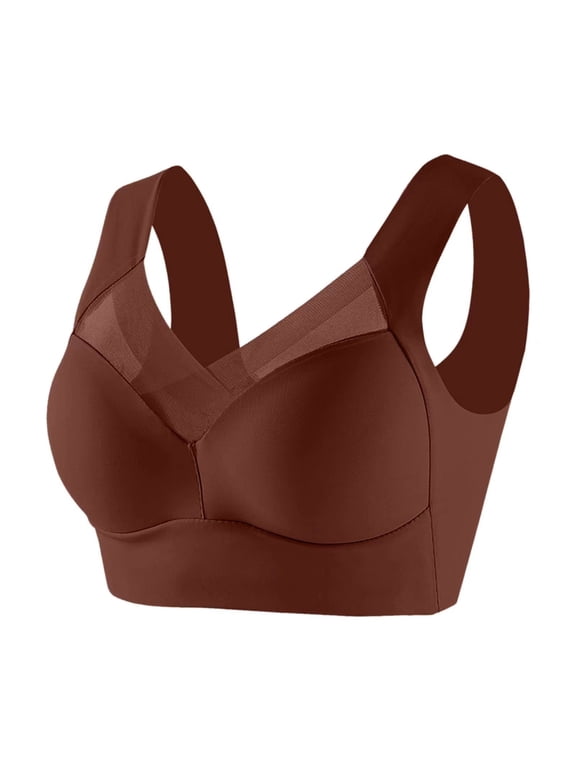 Plus Size Bras for Women Sawvnm Women's Strapless Lace Underwear With Thin Side Collection And Daily Bra Push Up Wire Free Everyday Full Coverage Comfortable Underwear Bras