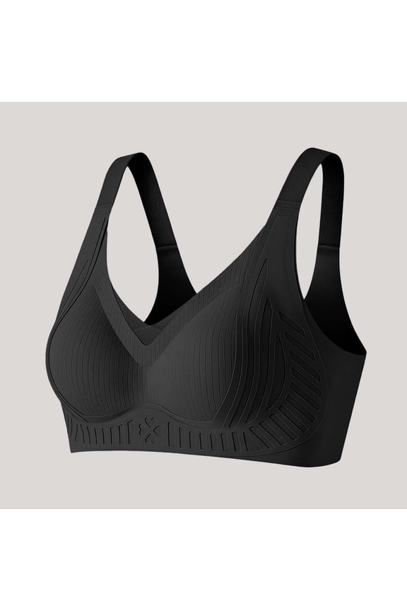 Plus Size Bras for Women Wireless Sheer Lace Strapless Push Up Bra Tie Front Convertible Halter Straps Support Light Padded Party Daily Large Bust Lingerie