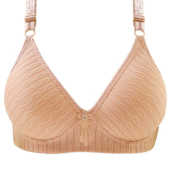 Plus Size Bras for Women Women's Full Coverage Non Padded Comfort Front Button Bra Comfort Wire-Free Bra Plus Size Closure Everyday Bras Wireless Bras for Women Clrearance on Sale
