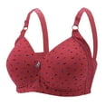 thumbnail image 1 of Plus Size Bras for Women, Audhol Women Lady Plus Size Gathered Bra Adjustable Pair of Thin Breast Cup Underwear Supportive Bras for Women Wine 50, 1 of 6
