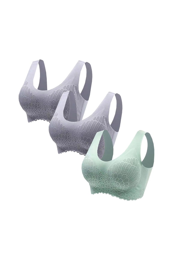 Plus Size Bras for Women Back-Smoothing Bra Feature V-Neck T-Shirt Bra Style W-911 Gray XXL