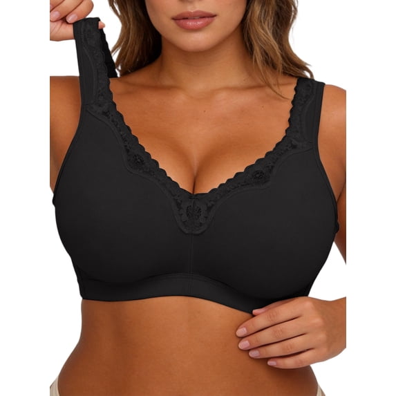 Plus Size Bras for Women Baeitkot Women's Breathable Full Cup Lace Comfortable Plus Size Bra