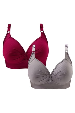 Plus Size Bras for Women Convertible Bra Feature V-Neck Push-up Bra Style W-1753 Gray 44