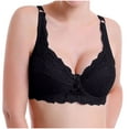 thumbnail image 1 of Plus Size Bras for Women Lace Solid Strap Wireless Bras Underwear Everyday Basic Sleeping Bra, Large Cup, 1 of 4
