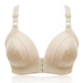 thumbnail image 1 of Plus Size Bras for Women No Underwire Push Up Front Closure Bra Lace Full Coverage Shaping Supportive Wireless Bralette, White, 1 of 2