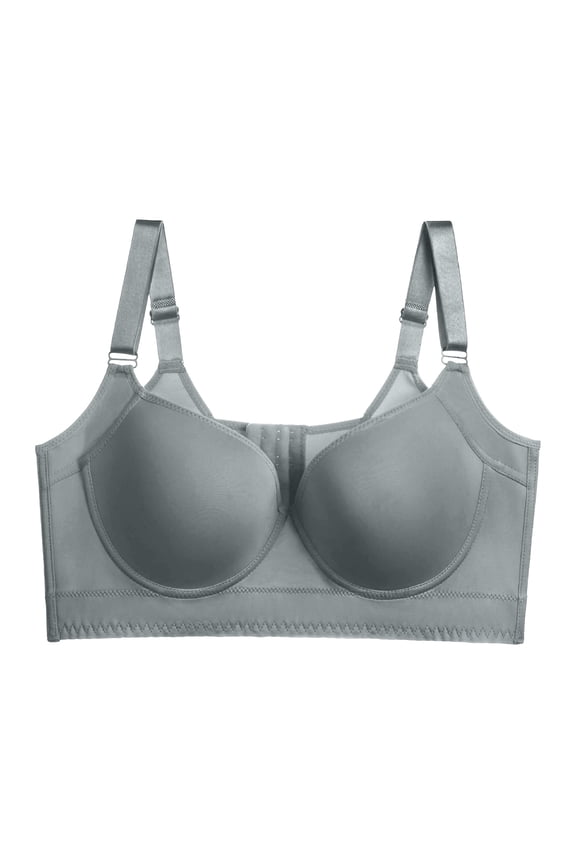 Plus Size Bras for Women Seamless Lounge Wireless High Support Full Coverage Jelly Bra Grey3