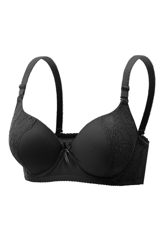 Plus Size Bras for Women Solid Color Underwire Open Back Push Up Racerback Daily Bra for Full Figure Support Bras for Women
