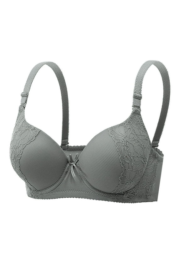 Plus Size Bras for Women Solid Color Underwire Open Back Push Up Racerback Daily Bra for Full Figure Support Bras for Women