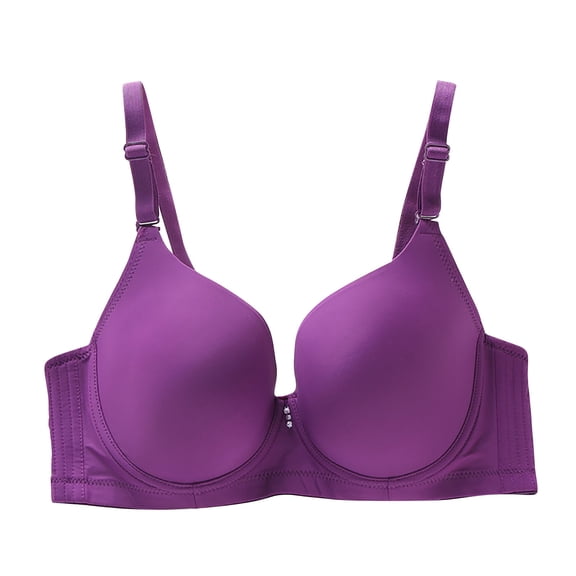 Plus Size Bras for Women Supportive Underwire Bra Push Up Bra Purple 75D