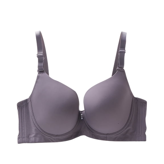 Plus Size Bras for Women Supportive Underwire Bra Push Up Full-Coverage Bra Dark Gray 95D