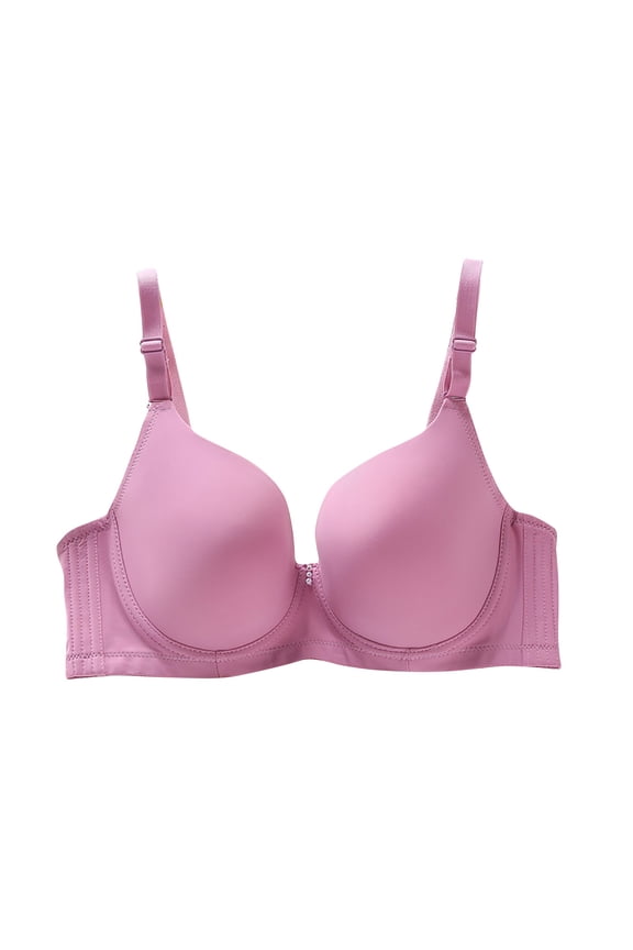 Plus Size Bras for Women Supportive Underwire Bra Push Up Full-Coverage Bra Pink 90D