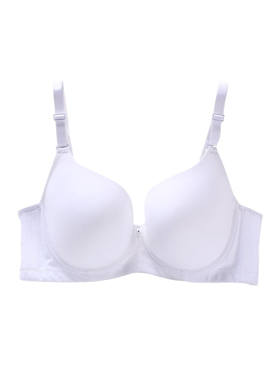 Plus Size Bras for Women Supportive Underwire Bra Push Up Full-Coverage Bra White 85D