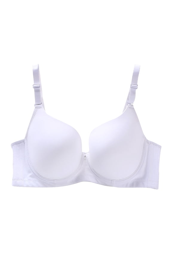Plus Size Bras for Women Supportive Underwire Bra Push Up Full-Coverage Bra White 90D