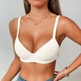 thumbnail image 1 of Plus Size Bras for Women V Neck Push Up Bra Comfortable Wireless T-Shirt Bra Seamless Bralettes with Adjustable Straps, 1 of 3