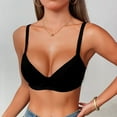 thumbnail image 1 of Plus Size Bras for Women V Neck Push Up Bra Comfortable Wireless T-Shirt Bra Seamless Bralettes with Adjustable Straps, 1 of 7