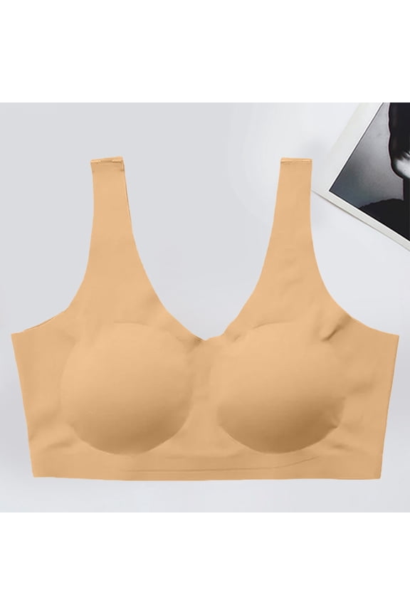 Plus Size Bras for Women Vest Strappy Women's Inner Fixed Cup Large Size Back Comfortable Large Bust Slimming Sports Bra Bras for Women 0XL