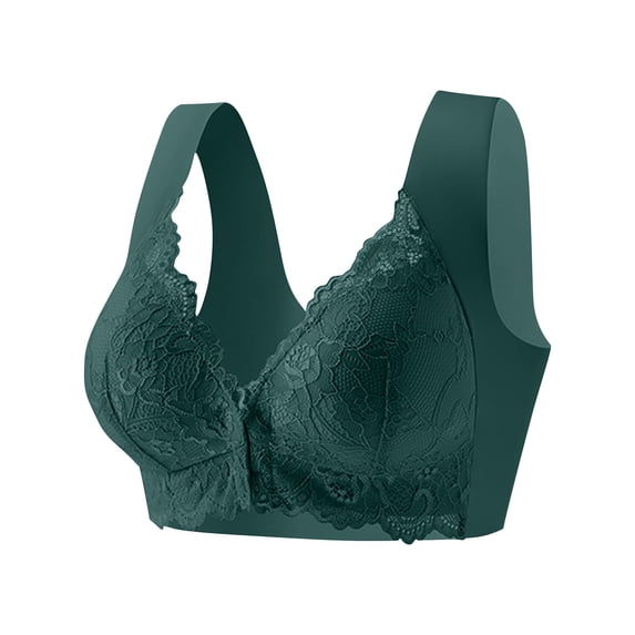 Yijfswar Plus Size Bras for Women Wireless Bra Extra-Elastic Bra Front Closure Bra Wide Shoulder Straps Sports Bras, XXXXXL