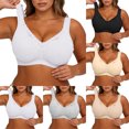 thumbnail image 1 of Plus Size Bras for Women,Wireless Full Cup Lace Wide Shoulder Straps Comfort Support No‑Underwire Bra for Bedtime Loungewear, 1 of 6