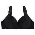 thumbnail image 1 of Plus Size Bras for Women Wireless Push-Up Bralettes Solid Print Black 42, 1 of 3