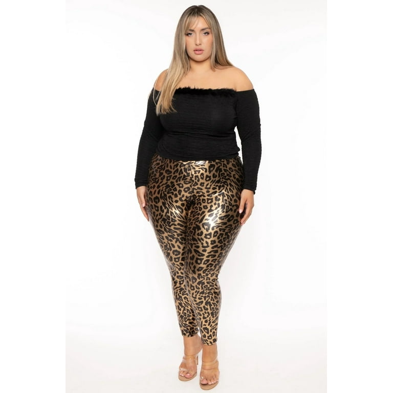 Plus size gold leggings clearance