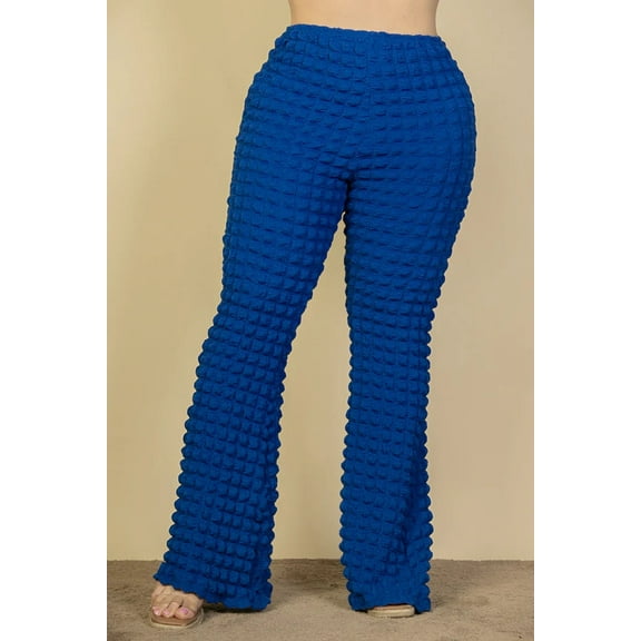 Plus Size Bubble Fabric Flare Pants