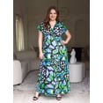 thumbnail image 1 of Plus Size Butterfly Empire Waist Maxi Dress, 1 of 3