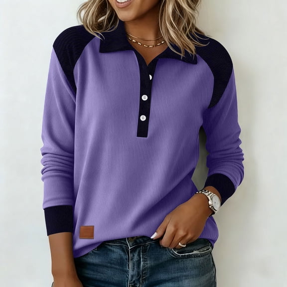 Plus Size Button Down Shirts for Women Women's Casual Loose Striped 3/4 Sleeve Shirt Women's Loose Tops V Neck Tops/shirt Long Sleeved Tops/shirt