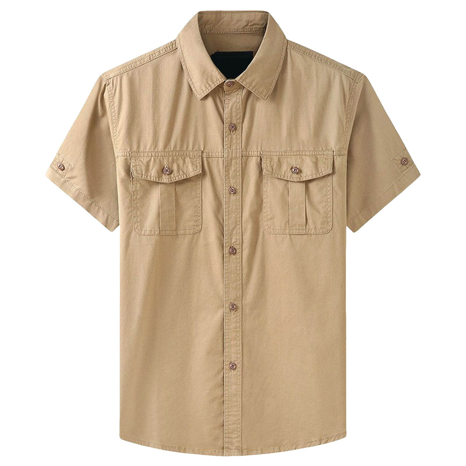 Men's Plus Size Button Up Long Sleeve Shirt