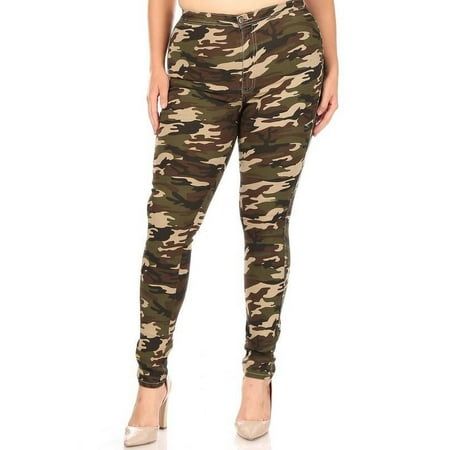 Plus Size Camo Skinny Jeans