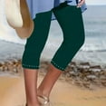 thumbnail image 1 of Plus Size Capri Pants for Women High Waisted Workout Leggings Rhinestone Athletic Stretch Yoga Capris, 1 of 6