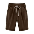 thumbnail image 1 of Plus Size Capri Pants for Women Summer Solid Elastic Waisted Drawstring Capris Casual Comfy Folded Hem Pants with Pockets, 1 of 6