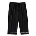 thumbnail image 1 of Plus Size Capris for Mens Drawstring Elastic Waist Capri Pants Ultra Soft Put On Strech Pants Loose Fitted Pants Loungewear with Pockets, 1 of 7