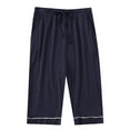 thumbnail image 1 of Plus Size Capris for Mens Drawstring Elastic Waist Capri Pants Ultra Soft Put On Strech Pants Loose Fitted Pants Loungewear with Pockets, 1 of 7