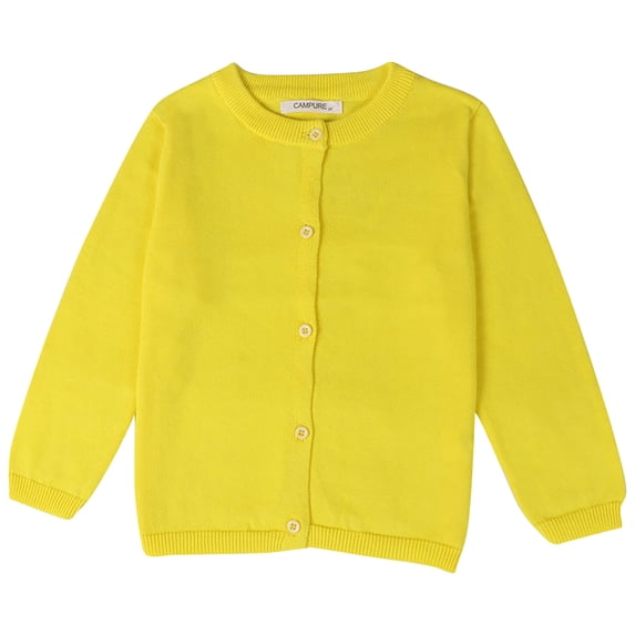 Plus Size Cardigan Sweaters for Girl New Kids Girls Knit Cardigan Sweater Toddler Button down Long Sleeve Coat Tops Fall Winter Clothes Yellow 18-24 Months