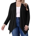 thumbnail image 1 of Plus Size Cardigans for Women Soft Long Sleeve Open Front Draped Cardigan Sweater Lightweight 1X-5X Fall Clothes (4XL, Black), 1 of 8