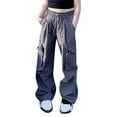 thumbnail image 1 of Plus Size Cargo Pants 2025 Women Lightweight High Waisted Parachute Pants Casual Fashion Cargo Sweatpants Joggers for Girl 3-14Y, 1 of 4