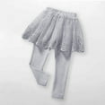 thumbnail image 1 of Plus Size Cargo Pants Girls School Uniform Pants, Footless Leggings with Lace Ruffle Tutus Skirts Tights Gray 2Y, 1 of 3