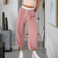 thumbnail image 1 of Plus Size Cargo Pants Women Low Waisted Parachute Pants Women's Solid Color Fashionable And Comfortable High Waisted Workwear Pants With 8 Pockets For Casual Wear Ndbuld Pink XL, 1 of 6