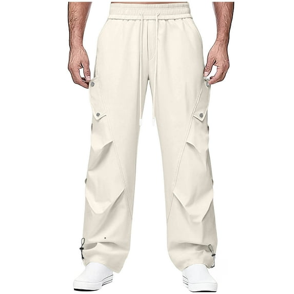 Plus Size Cargo Pants for Mens Lightweight Quick Dry Work Straight Sweatants Breathable Casual Loose Trousers with Pockets