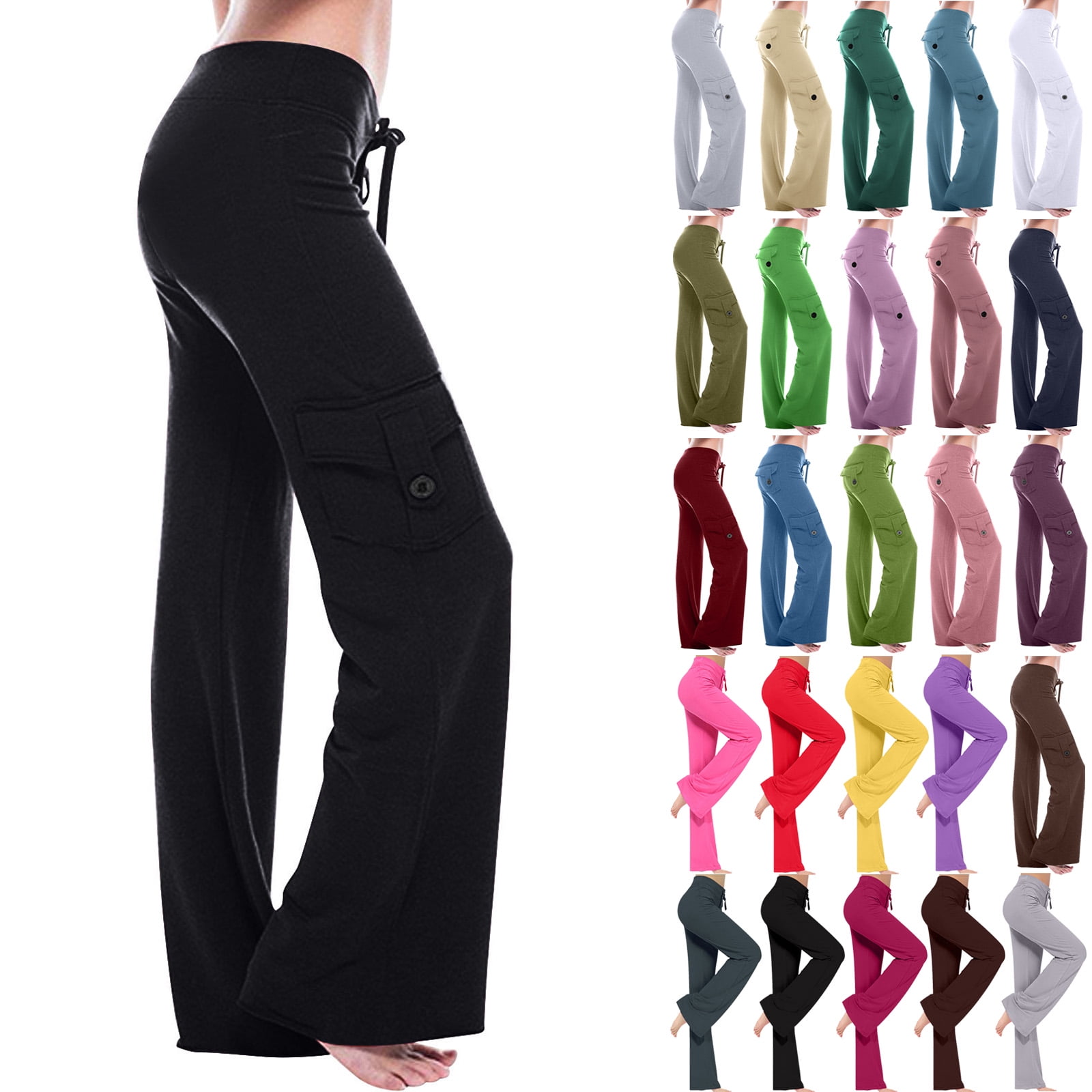 Plus Size Cargo Pants for Women Bootcut Yoga Pants Wide Leg Sweatpants ...