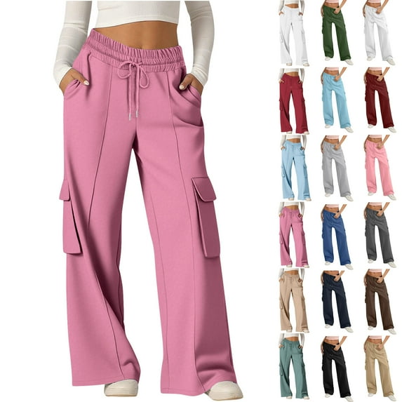 Plus Size Cargo Pants for Women Ladies Pants Trousers Streetwear Jogger Pocket Loose Overalls Long Pants Clearance Clothes