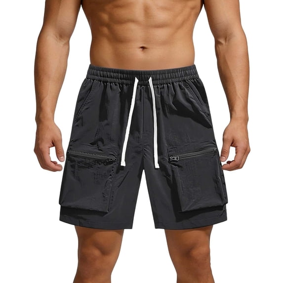 Plus Size Cargo Shorts for Men 2026 Summer Lightweight Quick Dry Shorts with Pockets Straight Leg Hiking Shorts Sportwear,Black,4XL