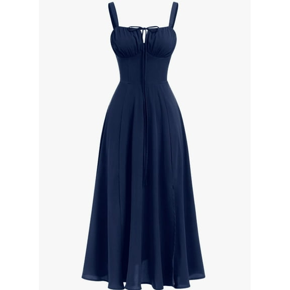 Plus Size Casual Dresse For Women Summer Short Fly Sleeve V Neck High Waist Casual Loose Striped Midi Dresses