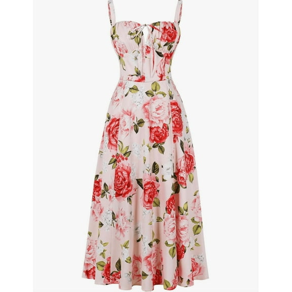 Plus Size Casual Dresse For Women Summer Short Fly Sleeve V Neck High Waist Casual Loose Striped Midi Dresses