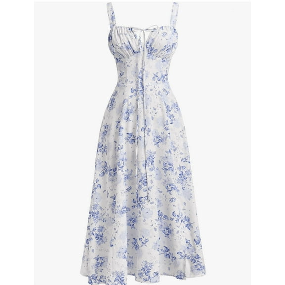 Plus Size Casual Dresse For Women Summer Short Fly Sleeve V Neck High Waist Casual Loose Striped Midi Dresses